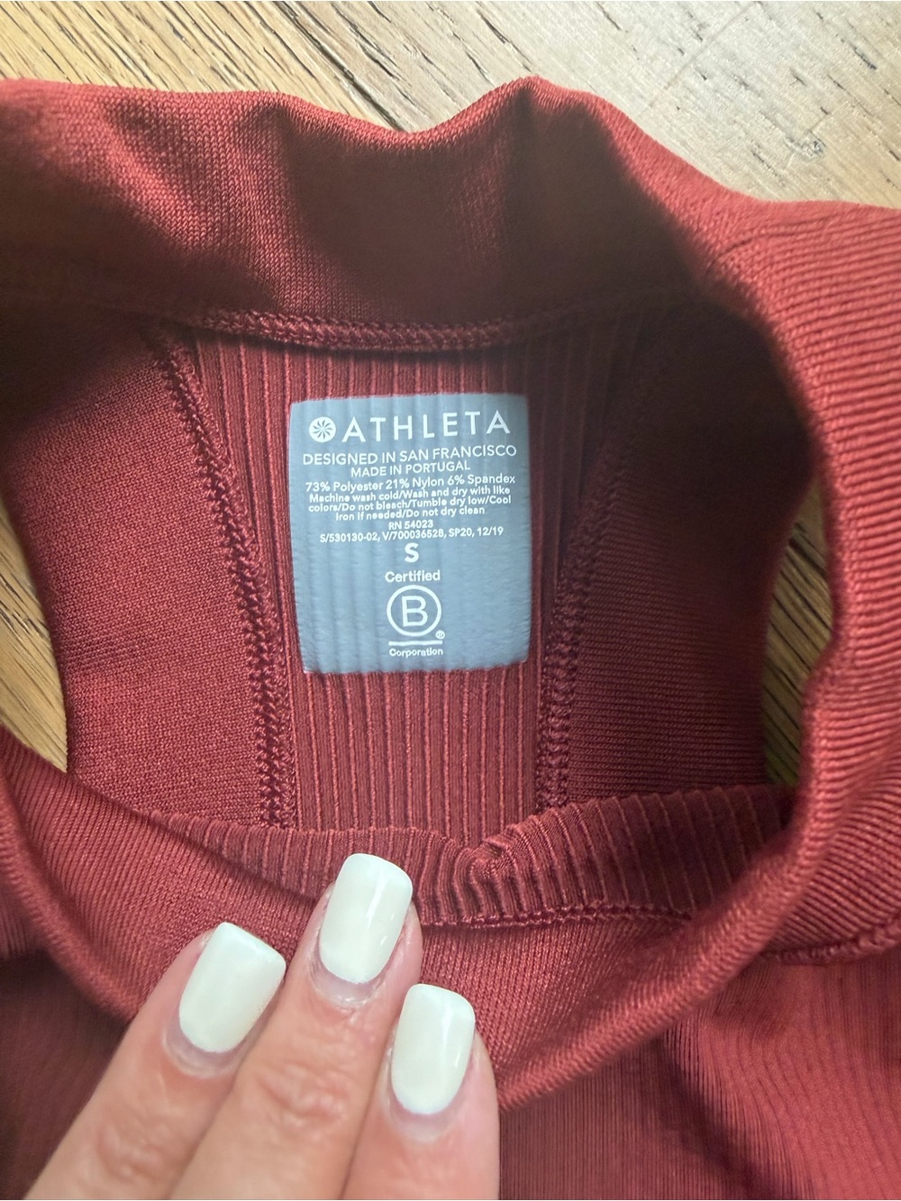 Athleta Ribbed High-Neck Tank Top in Deep Rust - Picture 2 of 2